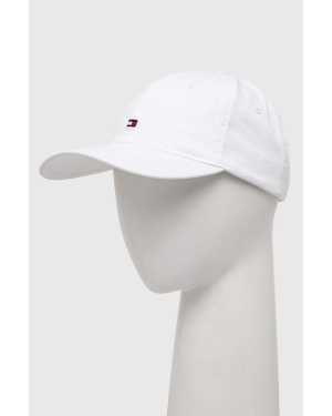 Tommy Hilfiger czapka z daszkiem bawełniana kolor biały z aplikacją