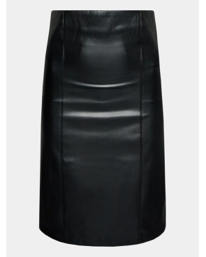 Gina Tricot Sukienka z imitacji skóry 21690 Czarny Slim Fit