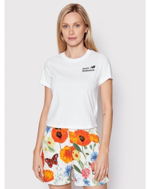 New Balance T-Shirt Essentials Super Bloom WT21561 Biały Slim Fit
