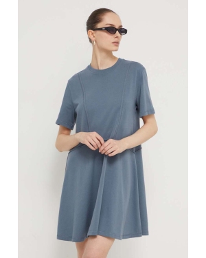 UGG sukienka bawełniana kolor niebieski mini rozkloszowana