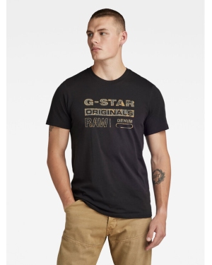 G-Star Raw T-Shirt Distressed D24420-336 Czarny Slim Fit
