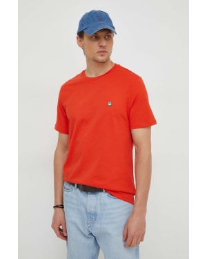 United Colors of Benetton t-shirt bawełniany męski kolor czerwony gładki