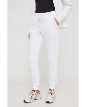 United Colors of Benetton spodnie dresowe bawełniane kolor biały gładkie