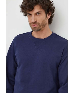 United Colors of Benetton bluza bawełniana męska kolor granatowy gładka