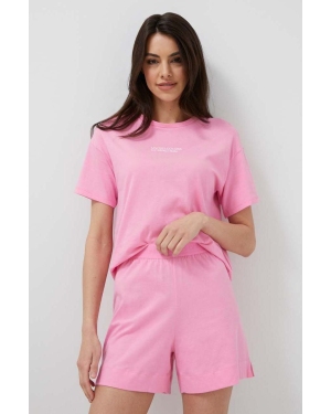 United Colors of Benetton t-shirt lounge bawełniany kolor różowy