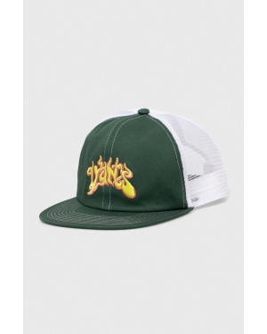 Vans czapka z daszkiem kolor zielony z aplikacją