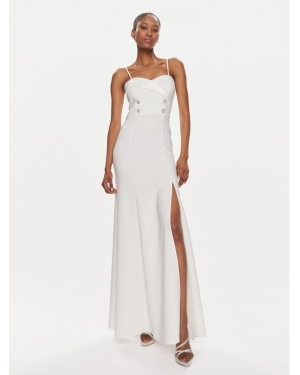 Rinascimento Sukienka wieczorowa CFC0019405002 Biały Regular Fit