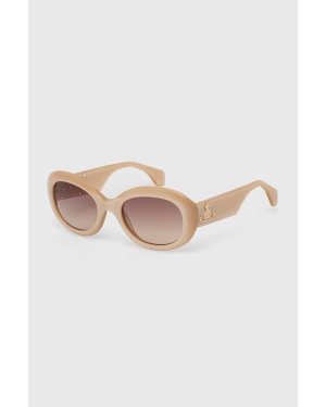 Vivienne Westwood okulary przeciwsłoneczne damskie kolor beżowy