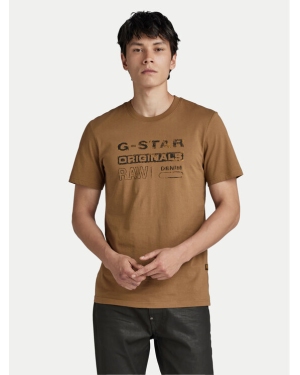 G-Star Raw T-Shirt Distressed D24420-336-7172 Brązowy Slim Fit