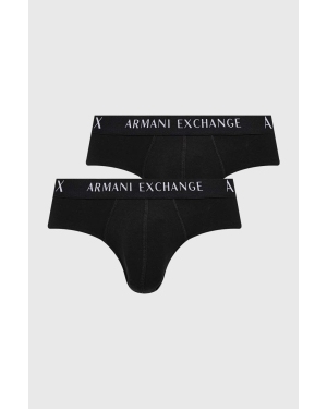 Armani Exchange slipy 2-pack męskie kolor czarny