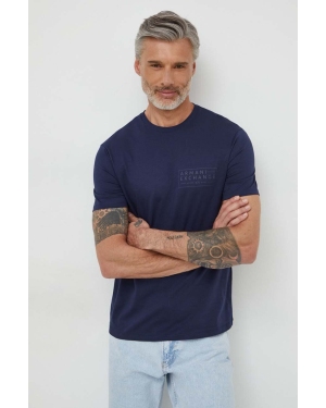 Armani Exchange t-shirt bawełniany męski kolor granatowy z nadrukiem