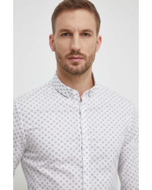 Armani Exchange koszula męska kolor biały slim z kołnierzykiem button-down