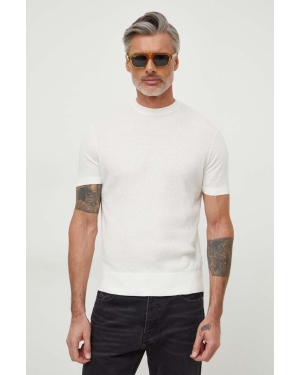 Armani Exchange t-shirt męski kolor biały gładki