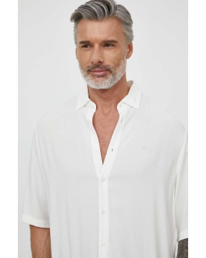 Armani Exchange koszula męska kolor biały relaxed z kołnierzykiem klasycznym