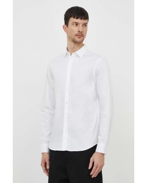Armani Exchange koszula bawełniana męska kolor biały regular z kołnierzykiem klasycznym