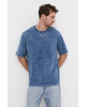 G-Star Raw t-shirt bawełniany męski kolor niebieski wzorzysty
