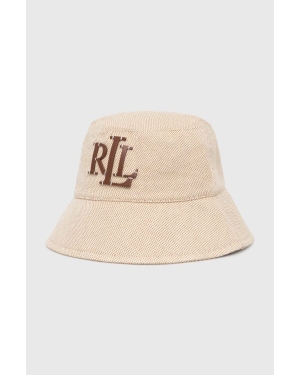 Lauren Ralph Lauren kapelusz bawełniany kolor beżowy bawełniany