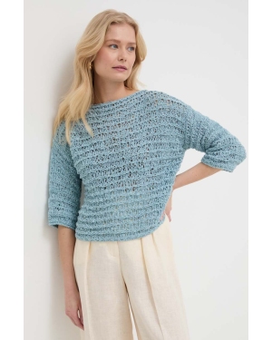 Marella sweter damski kolor niebieski lekki
