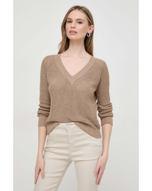 Marella sweter damski kolor beżowy lekki