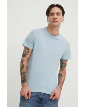 Superdry t-shirt bawełniany męski kolor niebieski gładki