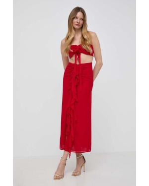 Bardot spódnica kolor czerwony midi prosta