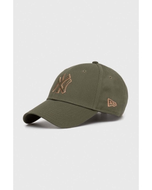 New Era czapka z daszkiem bawełniana kolor zielony z aplikacją NEW YORK YANKEES