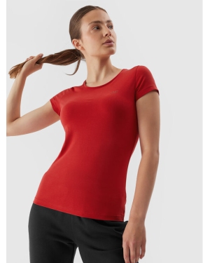 4F T-Shirt 4FAW23TTSHF0906 Czerwony Slim Fit