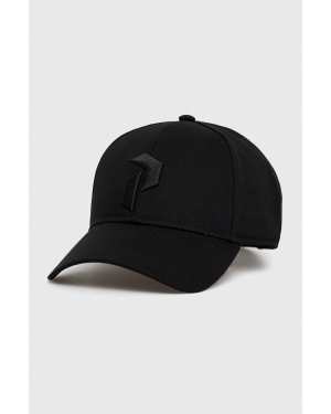 Peak Performance czapka z daszkiem bawełniana kolor czarny z aplikacją