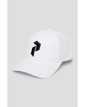 Peak Performance czapka z daszkiem bawełniana kolor biały z aplikacją