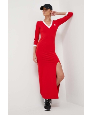 adidas Originals sukienka kolor czerwony maxi dopasowana II0750
