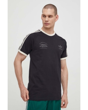 adidas Originals t-shirt bawełniany męski kolor czarny z aplikacją IS1413