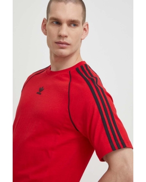 adidas Originals t-shirt bawełniany męski kolor czerwony z aplikacją IR9449