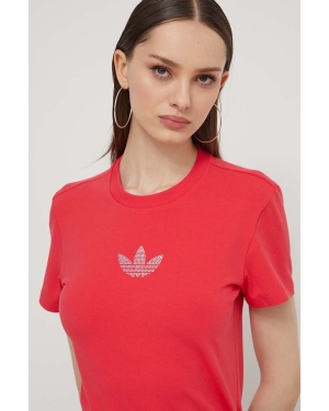 adidas Originals t-shirt damski kolor czerwony IS4596