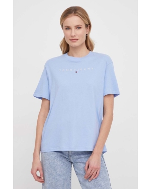 Tommy Jeans t-shirt bawełniany damski kolor niebieski