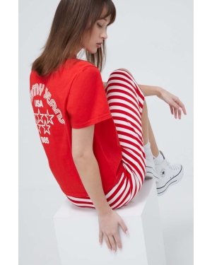 Tommy Jeans t-shirt bawełniany damski kolor czerwony