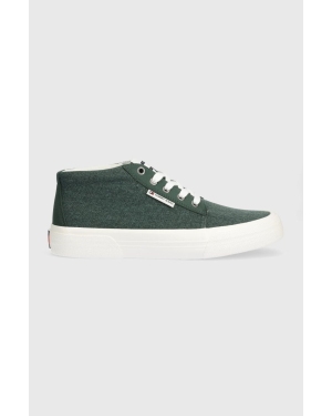 Tommy Jeans sneakersy TJM MID CUT CANVAS COLOR kolor zielony EM0EM01412