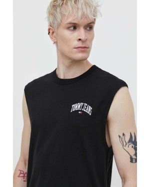 Tommy Jeans t-shirt bawełniany męski kolor czarny