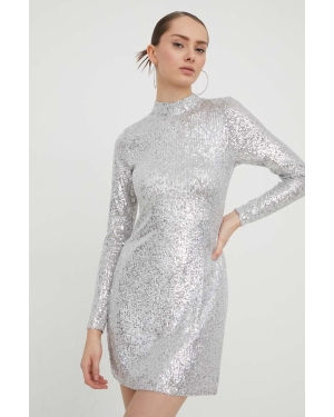 Abercrombie & Fitch sukienka kolor srebrny mini dopasowana