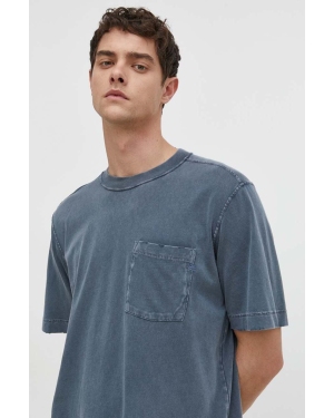 Abercrombie & Fitch t-shirt bawełniany męski kolor granatowy gładki