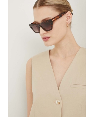 AllSaints okulary przeciwsłoneczne damskie kolor brązowy