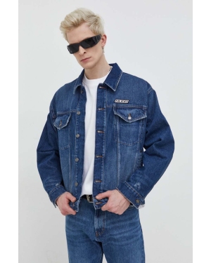 HUGO kurtka jeansowa męska kolor niebieski przejściowa