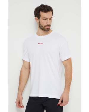 HUGO t-shirt lounge kolor biały z nadrukiem