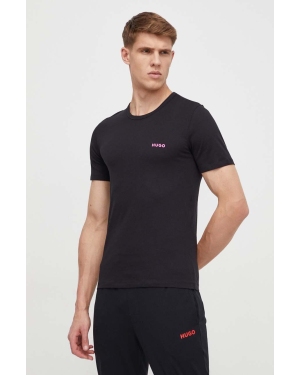 HUGO t-shirt bawełniany 3 - pack 3-pack męski kolor czarny z nadrukiem