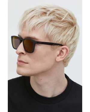 HUGO okulary przeciwsłoneczne męskie kolor bordowy