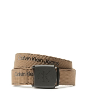 Calvin Klein Jeans Pasek Męski Plaque Logo Webbing Belt 38Mm K50K510473 Khaki