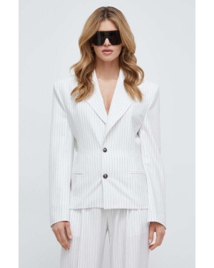 Versace Jeans Couture marynarka kolor biały jednorzędowa wzorzysta