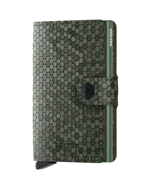 Secrid portfel skórzany Miniwallet Hexagon Green kolor zielony