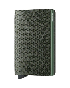 Secrid portfel skórzany Slimwallet Hexagon Green kolor zielony