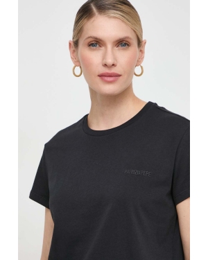 Patrizia Pepe t-shirt bawełniany damski kolor czarny