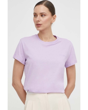 Patrizia Pepe t-shirt bawełniany damski kolor fioletowy